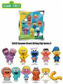 Monogram Sesame Street 1个芝麻街官方授权3D迷你人偶钥匙扣/包夹/背包挂件，随机一款，包含艾比、卡达比、伯特、大鸟、甜饼怪、冯伯爵、艾尔莫、厄尼、奥斯卡、佐伊、史纳菲、格罗弗等角色，惊喜生日派对礼物，送给朋友、粉丝、收藏家。 - 彩色 - 查看 9