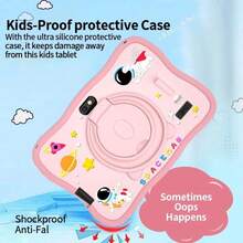 Qetupa 7-Inch Children's Tablet PC, Astronaut Android 13 A133 Quad-Core 1.6GHz Processor, 2GB RAM+32GB ROM, 1024*600 IPS Touchscreen, 3000mAh Battery, 0.3MP+2.0MP Dual Camera, 2.4G 802.11b WiFi, With Parental Control, Educational Games, Shockproof Protective Case, Best Christmas, Halloween, Birthday Gift (Adapter Not Included) - Pink - View 4