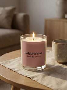 Vela Aromática en Frasco de Vidrio con Etiqueta Colorida"Palabra Viva" | Decoración y Regalo para Hogar - Rosaa - Ver 2