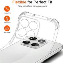 A Four-Corner Shock-Proof Transparent Air Cushion Phone Case,Mobile Phone Case, Providing 360° All-Round Protection, Scratch-Resistant,Anti-Yellowing,Lens Protection,Suitable For All Hua Wei/Honor/One Plus/ Series Phones. - Clear - View 6