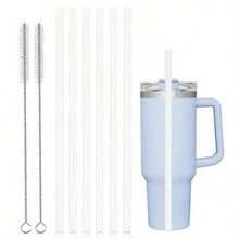 Replacement Straws Compatible With 14oz-40oz Tumblers, Reusable Long Straw With Straw Cleaning Brush, 12.2 Inch Plastic Straws, No Cup, Straws Only, Straw Brush Accessory - View 8