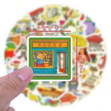 60张童话复古美学奇幻太阳Y2K都市美学贴纸，幽默搞笑的80、90年代动漫贴纸，适用于剪贴簿、信封、水瓶、电脑、笔记本电脑、手机、行李箱、笔记本、冰箱、节日派对、圣诞节装饰、新年、冬季剪贴簿等。 - 60pcs - 查看 3