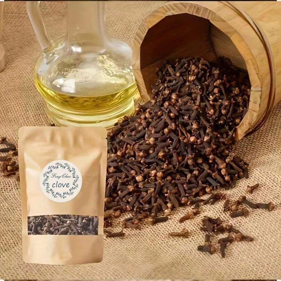 60g Especia de clavo - Aroma fresco de larga duración, adecuado para la decoración del hogar y la oficina, etiquetado exquisito - Perfecto para el Día de San Valentín, Navidad, Halloween, yoga, meditación - Serie de pequeñas tiendas, esencial de yoga, empaque navideño, diseño de ventana transparente