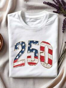 America 250 Years Of Freedom Coquette T-Shirt, 1776–2026 Patriotic Eagle Shirt, 250 America Birthday (DTF Graphics Prints) Tee, Independence Day Crew Neck. GA438 - trắng - Xem 1