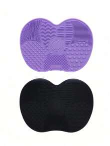 1 pieza Alfombrilla de silicona para limpiar brochas de maquillaje, soporte de secado con ventosa portátil para brochas, esponjas y borlas de maquillaje - Multicolor - Ver 35