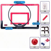 Foldable Basketball Hoop, Wall-Mounted Basketball Toy, No Drilling Required, Indoor Sports Equipment - Multicolor - View 12