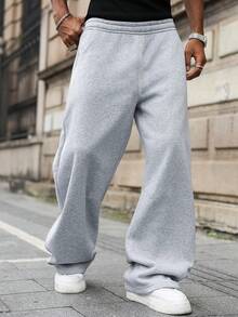 Boys' Lightweight Knit Sports Pants, Loose Straight Breathable Long Trousers, Children's Minimalist Casual Versatile Style, Spring/Summer - Light Grey - View 4