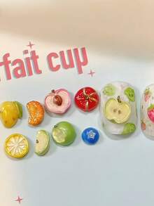 1pc Cute Fruit Basket Shaped Nail Art Mold, Strawberry, Orange, Apple, Lemon, Transparent Silicone Mold Accessory - Clear - View 5