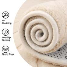 Treeboy 1PC Area Rugs Living Room,3D Semicircular Pattern Cream Area Rugs For Bedroom,Extra Large Rugs For Living Room,Machine Washable Anti Slip Short Pile Rug For Kids Room Bedroom - blanco lechoso - Ver 3