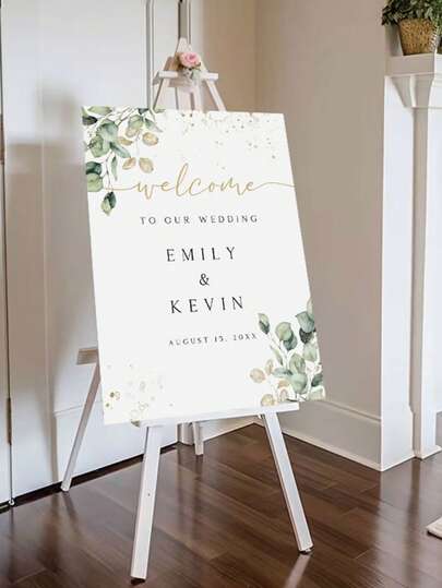 1枚 カスタマイズ可能な結婚式ポスター、カスタマイズ可能な結婚式メモリアルペインティング、結婚式ウェルカムサインテンプレート、グリーンプラントウェルカムポスター、ユーカリウェルカムボード、ラスティックユーカリプランツ&グリーンリー、誕生日パーティーポスター、サイズ50*70cm、グリーンプラント結婚式ウェルカムサイン、ユーカリウェルカムサイン、プラント結婚式ウェルカムサイン、結婚式バナー