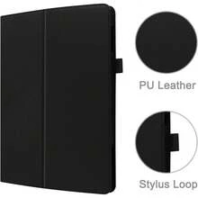 Bao da máy tính bảng kiểu sách có chân đế, tương thích với iPad Air/Pro, Mini 6/7, Air 11/13, Pro 13, Galaxy Tab A7 Lite/A9/A11 8.7, A9 Plus/A11 Plus, S9/S10/S9FE/S10FE/S10 Lite, kèm ngăn đựng bút. - màu đen - Xem 10