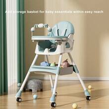 Multifunctional Baby Chair, Can Be Used As A Rocking Chair, Foldable Toddler Chair, Adjustable Height, Easy To Clean, Baby Feeding Chair - Green - View 12