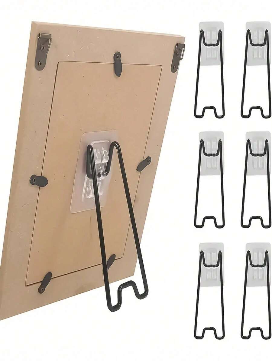 1/2个金属相框支架，带夹子，现代时尚耐用，适用于家庭/办公室照片展示