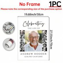 1pc Funeral Photo Collage Template Set, Funeral Welcome Slogan Template, Life Celebration, With Deep Remembrance, Memorial Poster,Room Decor, Custom Poster,Customized Wall Art ,Pictures Custom Photo ,Customizable Things,Optional Frame. - Multicolor - View 13
