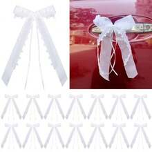 Wedding Car Decoration Kit Pack Of 30 White Bow Wedding Decor Car Ribbon Kit Ribbons And Bows Gift For Gift Wrapping Party Decorations Baskets Drr - As Pic - View 8