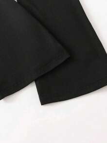 Tween Girls' Letter Print Short Sleeve T-Shirt And Flare Pants Casual Outfit - Apricot - View 6