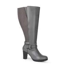 Women Wide Fit Boots & Booties - Grey - View 4
