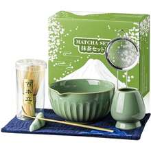 Matcha Whisk Set, Matcha Kit Includes Ceramic Matcha Bowl, 7 Pcs Matcha Tea Green- Whisk And Holder, Bamboo Scoop, Scoop Rest, Sifter And Tea Towel - Green - 查看 1