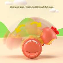 1 Piece Of Yellow And Blue Powder 360° Rotating Rolling Chick Toy, Press To Make Sound, Opaque, Cute Animal-Shaped Creative Toy - Multicolor - View 5