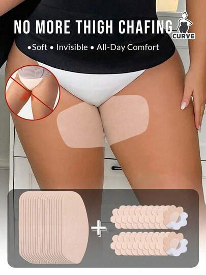 20条装优质无纺布一次性防摩擦大腿带，超薄隐形透气防汗，适合男女大码身材，适用于跑步、健身、徒步、日常穿着