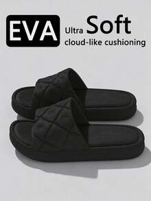 CozyCloud EVA 超柔软舒适拖鞋 - 防滑厚底，如云朵般舒适的浴室拖鞋，轻便防水，适合室内居家、水疗中心、泳池等场所使用，柔软的枕头般鞋垫，全天舒适放松，多种颜色可选 - 黑色 - 查看 1