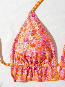 性感碎花休闲海滩度假露背吊带装 - 彩色 - 查看 5