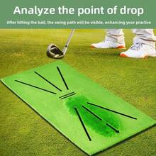 1PC Golf Training Mat - Swing Analyzer & Impact Detection, Non-Slip Rubber Base With Ball Marker - For Driving Range Practice, Indoor/Outdoor Swing Drills - Golf Practice Mat - Swing Training Aid - Golf Impact Pad - Driving Range Mat - Golf Accessories - Multicolor - View 1