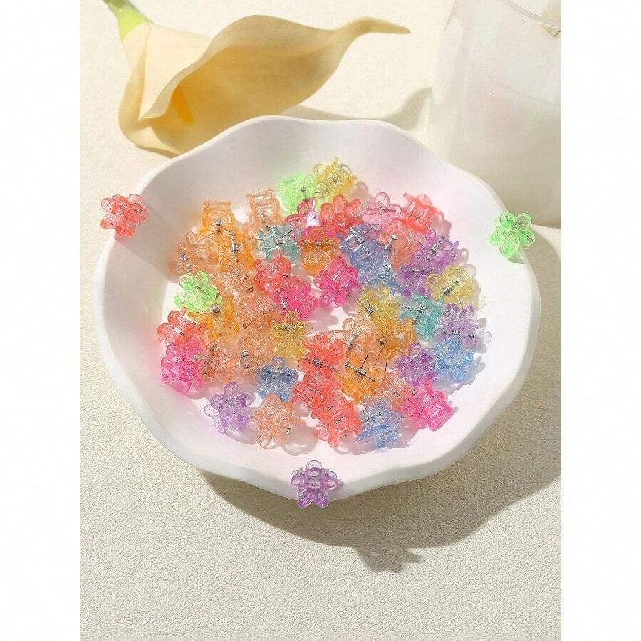 50pcs Mini Butterfly Hair Clips In Various Colors For Different Braided Hairstyles (Random Color) - Nhiều màu - Xem 1