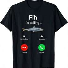 100%&Nbsp;Cotton&Nbsp;Fih&Nbsp;Calling&Nbsp;Remind&Nbsp;Me&Nbsp;Message&Nbsp;Decline&Nbsp;Accept&Nbsp;Phone&Nbsp;Call&Nbsp;Fish&Nbsp;T-Shirt - 黑色7 - 查看 1