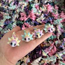 3pcs/5pcs/10PCS/20pcs - Colorful Small Salamanders, Realistic Eyes With Jointed Hinges, Freely Poseable, Desktop Decor, Decorative Items, Perfect For Party Favors, Classroom Prizes, Party Gift Bag Fillers. Suitable For Birthday Gift Bags, Party Fillers, Classroom Rewards And Carnival Prizes (Random Eye Color, Random Eye Style) - Multicolor - View 10