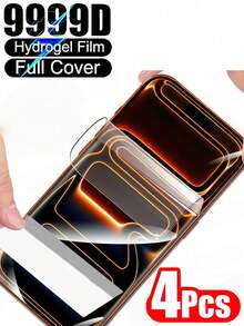 4 piezas Película protectora de pantalla de hidrogel suave HD a prueba de explosiones y resistente a los arañazos compatible con iPhone 17/16/15/14/13/12/11 Pro Max Plus XR Air, fácil de aplicar, película protectora [No es de vidrio] - 4 PIEZAS - Ver 13