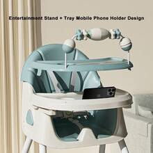Multifunctional Baby High Chair, Can Be Used As A Rocking Chair, Foldable Toddler High Chair, Height Adjustable, Easy To Clean, Baby Feeding Chair - Green - View 6