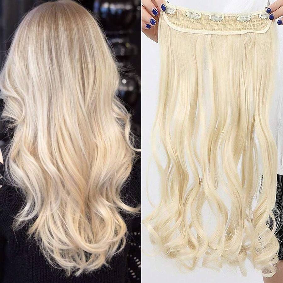 Extensiones de cabello con clip TESS onduladas de 60, extensiones de cabello rojo oscuro, 1 pieza con 5 clips, extensiones de cabello sintético con clip para mujeres.
