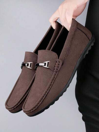 Mocassins de luxe pour hommes, style tressé décontracté avec bande élastique plate, convient pour les occasions formelles, les affaires quotidiennes, les mariages, les tenues de bureau au printemps et en automne