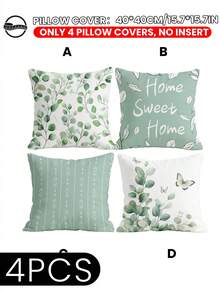 1件/4件装春季枕套，床上用品，枕套，单面印花枕套，柔软舒适的家纺，叶子和花卉图案，透气抗起球，柔软亲肤，可拆卸可水洗，沙发装饰，沙发床汽车装饰靠垫套，室内装饰，婚礼，OEKO-TEX认证 - 彩色 - 查看 18