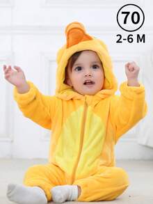 1pc Baby Cartoon Animal Pattern Long Sleeve Zipper Cute Comfortable Outfit, Unisex Baby Clothing, Suitable For Daily Wear And Holiday Gifts - Multicolor - View 15
