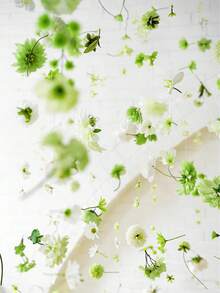 MEHELANY 30pcs Green Hanging Flower Wreath Decor, DIY Floral Curtain Materials, Artificial Flower Pendant Decorations, Suitable For Hanging Flower Wall, Background Decor, Wedding Birthday Room Decor, Graduation Ceremony, Home Garden, Spring Summer Wedding Party Arch Wall Decor (DIY Flower Garland Set) (Flower Head Diameter Randomly 3-8cm) - Green - View 3