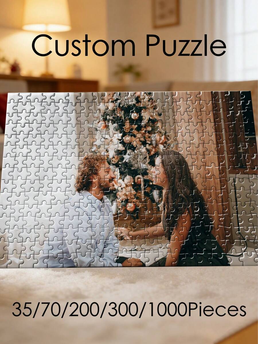 1 Stück personalisiertes Holzpuzzle. Anpassbares Holzpuzzle für Vatertag / Muttertag / Hochzeitsdekorationen. Individuelles Puzzle in allen Größen für Hausdekoration / Wanddekoration / Geschenke für Ihren Freund. Personalisiertes großes Puzzle für Badezimmerdekoration - Verschiedenfarbig - Übersicht 1