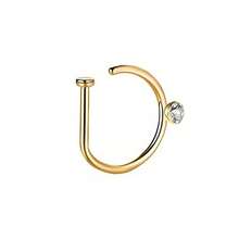 1/3件装女士假鼻环，D形锆石朋克风无穿孔鼻夹，不锈钢鼻中隔饰品 - 彩色 - 查看 9