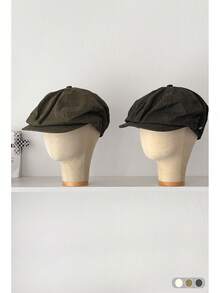 1pc Gradient Denim Newsboy Cap, Vintage Distressed Denim Octagonal Hat, Fashionable & Versatile For Women, Adjustable Size - Multicolor - View 5