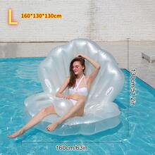 1个巨型贝壳充气游泳圈，豪华贝壳造型成人休闲漂浮圈，适用于游泳池、海滩和夏季水上活动 - 彩色 - 查看 4