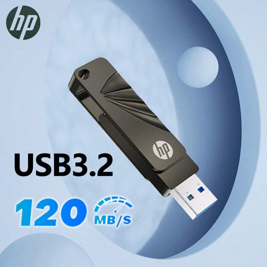 HP USB3.2 Pendrive 32GB Metal USB Flash Drive 64gb 128gb Portable Mini USB Disk 256gb USB Stick Untuk PC Desktop Laptop - View 1