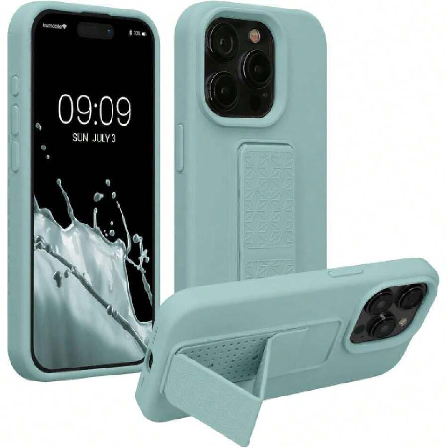 Compatible Case For IPhone 15 Pro Max - Mobile Phone Case With Stand And Finger Grip, Mint, 41876140 - 紫羅蘭色 - 查看 1