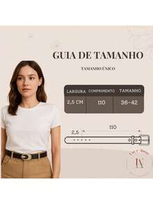 Cinto Feminino Importado Elástico Fivela Perfeita com Fecho de Encaixe - Nude - Visão 5