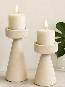 1pc/2pcs Geometric Scaly Vintage Japanese Style Candle Holder, Abstract Art Decor, Suitable For Hotel Lobby, Exhibition Hall And Indoor Decoration - High Pillar - View 6