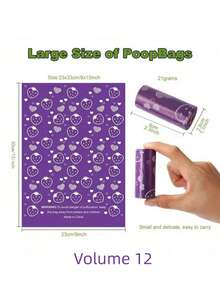 180 Bags/12 Rolls Thick Plastic Pet Dog Waste Pickup Kit, New Cute Strawberry Pattern, Outdoor Dog Walking And Potty Bagging Set, Dog Poop And Trash Bag Collection (Pettailbliss), Home Decor, Party & Christmas Storage - Multicolor - View 17