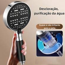 Chuveiro potente com filtro, 6 modos, alta pressão e economia de água, chuveiro de mão com função de filtro, acessório de banheiro  para o banho. - A - Visão 4