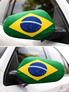 Universal Brazilian Flag Kit For Car Hood - Fans Of The Hexa World Cup - 後視鏡蓋 - 查看 3