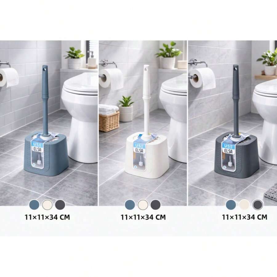 Homix - Escobillero WC 11*11*34 cm – Porta Escobilla Baño Moderno con Soporte Compacto, 4 Colores - 11*11*34 cm - Ver 1