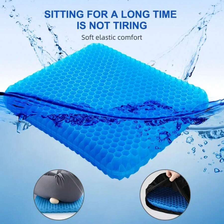 Gel Seat Cushion Summer Breathable Honeycomb Design For Pressure Relief Back Tailbone Pain - Home Office Wheelchair Chair Cars - 760 厚的正方形 - 查看 1